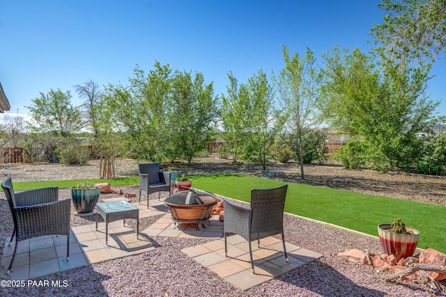 24585 N Catalina St, Paulden, AZ 86334 - view of patio featuring an outdoor fire pit