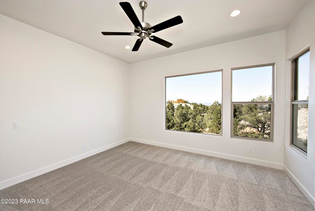 6267 W Omar Rd, Prescott, AZ 86305 - carpeted spare room with recessed lighting, baseboards, and ceiling fan