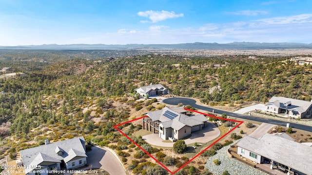 aerial view featuring a mountain view