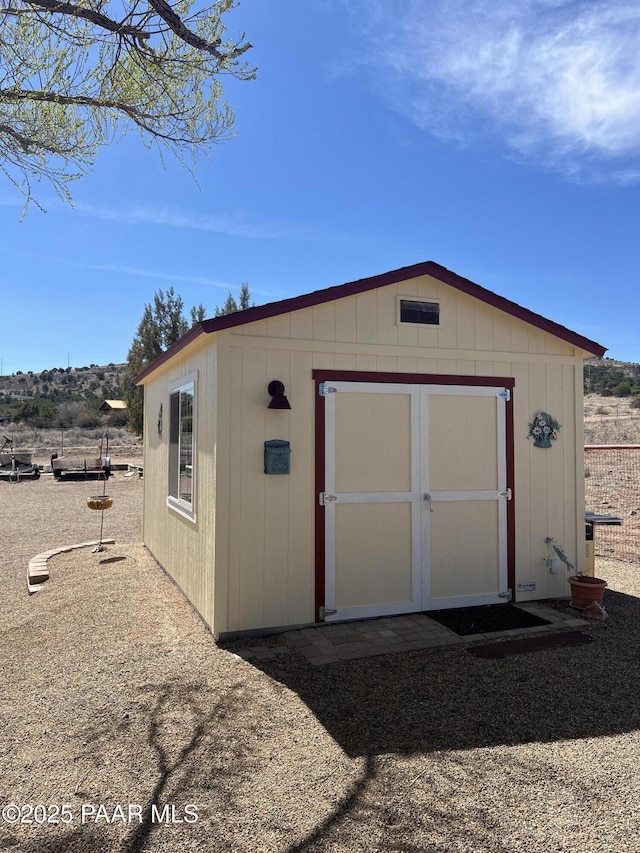 view of shed