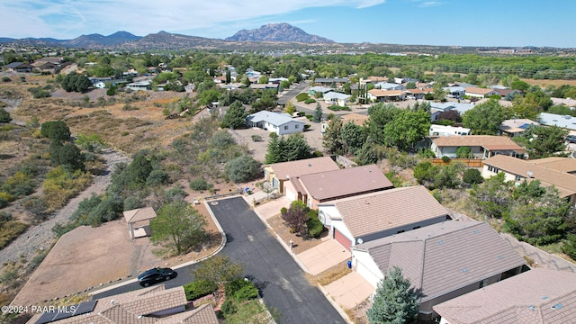 aerial view with a mountain view