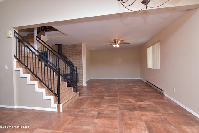 3035 Hozoni Rd, Prescott, AZ 86305 - staircase with a baseboard radiator and a ceiling fan
