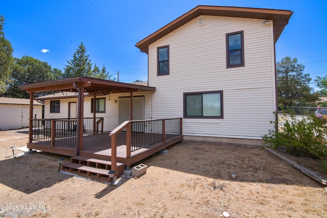 3035 Hozoni Rd, Prescott, AZ 86305 - rear view of house with a wooden deck