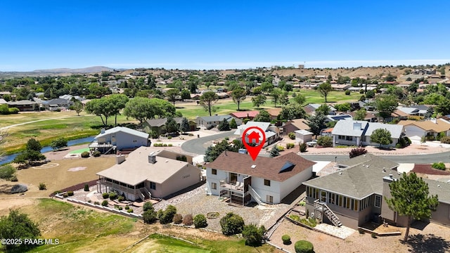 1107 N Buena Vista E, Dewey-Humboldt, AZ 86327 - aerial view of residential area featuring a water and mountain view and a golf course