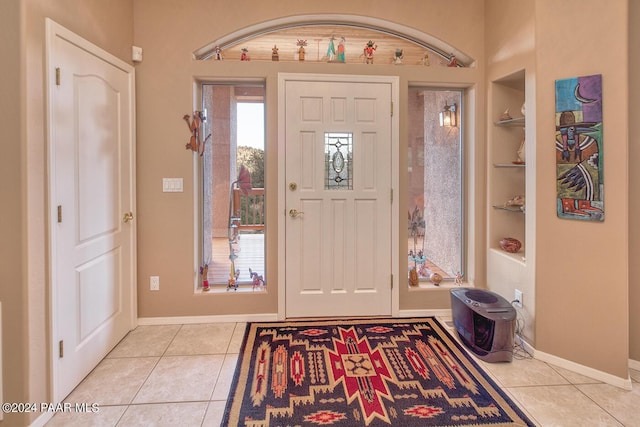 view of tiled foyer entrance