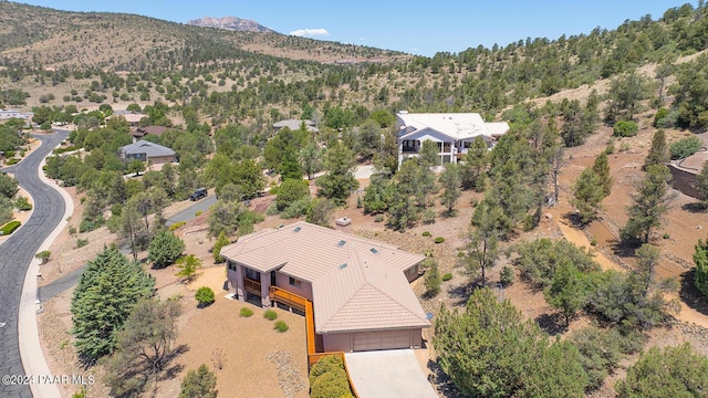 aerial view featuring a mountain view