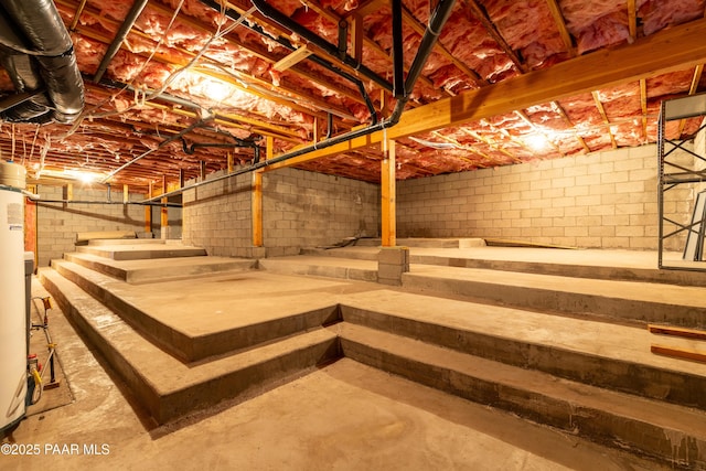 view of unfinished basement