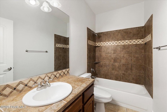532 Goshawk Trl, Prescott, AZ 86301 - bathroom with vanity, shower / bathtub combination, and tile patterned flooring