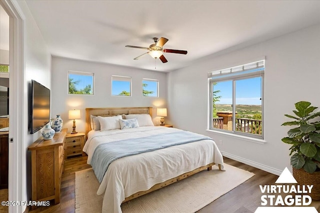532 Goshawk Trl, Prescott, AZ 86301 - bedroom with wood finished floors and ceiling fan