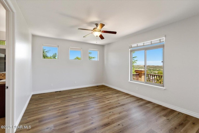 532 Goshawk Trl, Prescott, AZ 86301 - spare room featuring plenty of natural light, ceiling fan, and wood finished floors