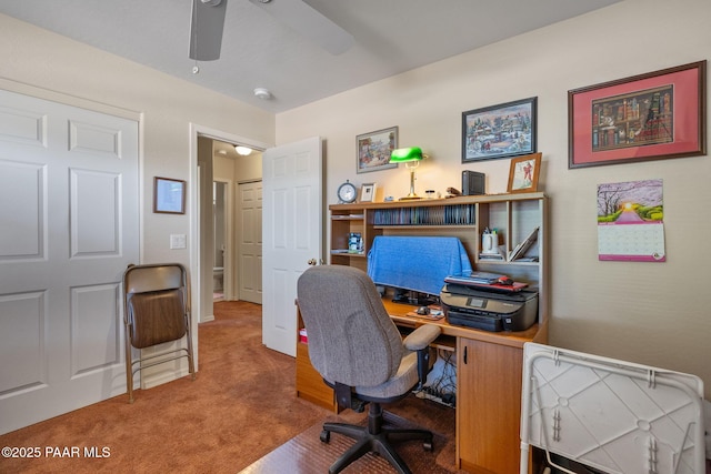 4034 N Sheridan Ln, Prescott Valley, AZ 86314 - carpeted home office featuring a ceiling fan