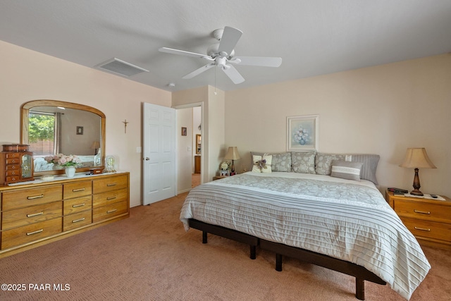 4034 N Sheridan Ln, Prescott Valley, AZ 86314 - bedroom with light colored carpet and ceiling fan