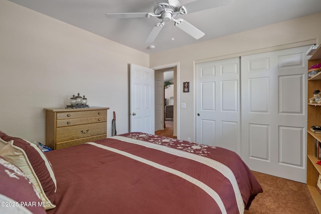 4034 N Sheridan Ln, Prescott Valley, AZ 86314 - carpeted bedroom featuring a closet and a ceiling fan
