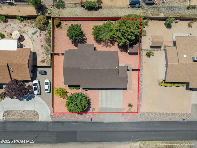 4034 N Sheridan Ln, Prescott Valley, AZ 86314 - aerial overview of property's location featuring property boundaries highlighted