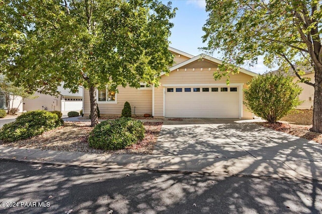 view of front of property featuring a garage