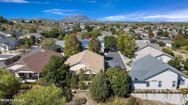 drone / aerial view with a mountain view