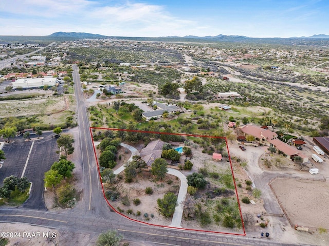 bird's eye view featuring a mountain view