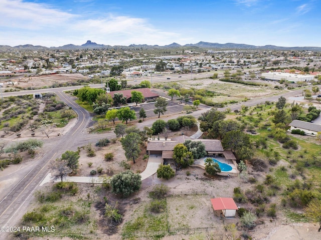 drone / aerial view with a mountain view