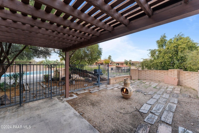 view of patio with a pergola