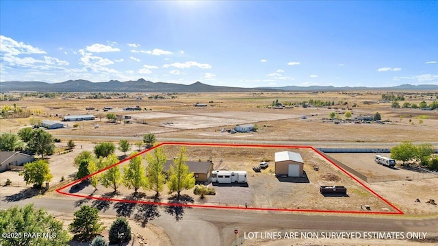 25690 N Burgundy Way, Paulden, AZ 86334 - birds eye view of property featuring a rural view, a mountain view, and a desert view