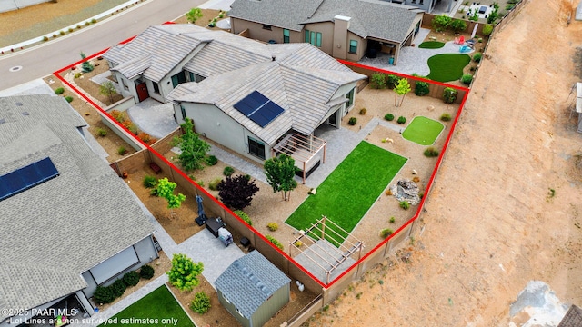 5357 Crescent Edge Dr, Prescott, AZ 86301 - aerial perspective of suburban area featuring property boundaries highlighted