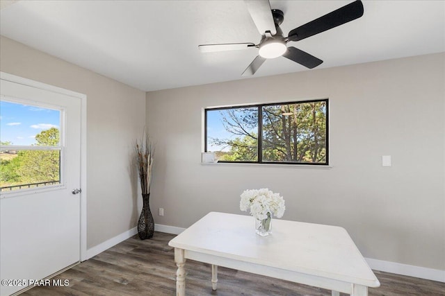 1287 N Lois Dr, Prescott, AZ 86301 - office space with ceiling fan and wood finished floors