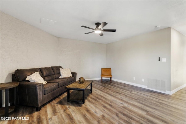 1287 N Lois Dr, Prescott, AZ 86301 - living room featuring ceiling fan and wood finished floors