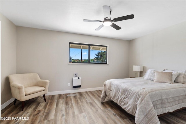 1287 N Lois Dr, Prescott, AZ 86301 - bedroom with wood finished floors and a ceiling fan