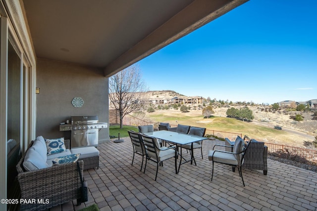 view of patio / terrace with outdoor lounge area and grilling area