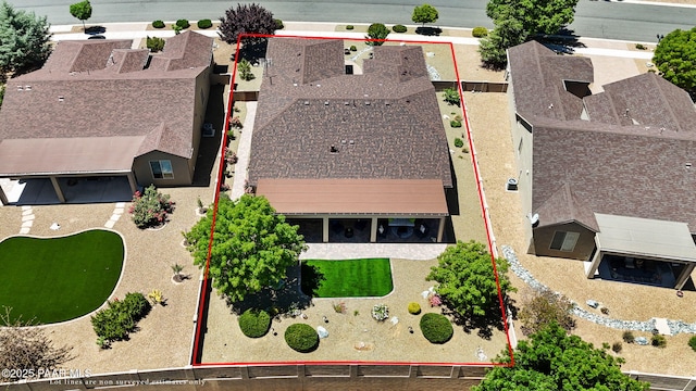 1147 N Lucky Draw Dr, Prescott Valley, AZ 86314 - aerial view of property and surrounding area featuring property boundaries highlighted