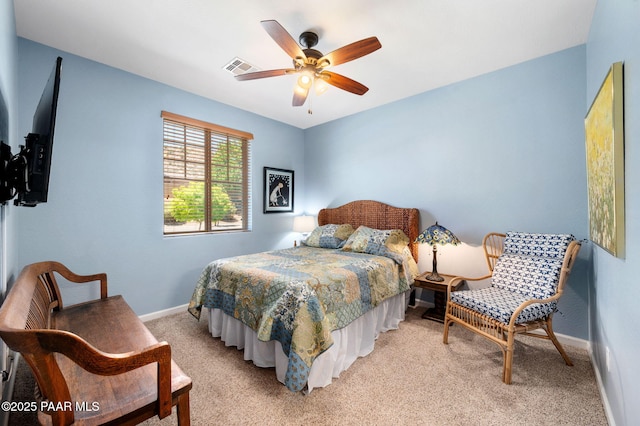 1147 N Lucky Draw Dr, Prescott Valley, AZ 86314 - bedroom featuring light colored carpet, baseboards, and ceiling fan