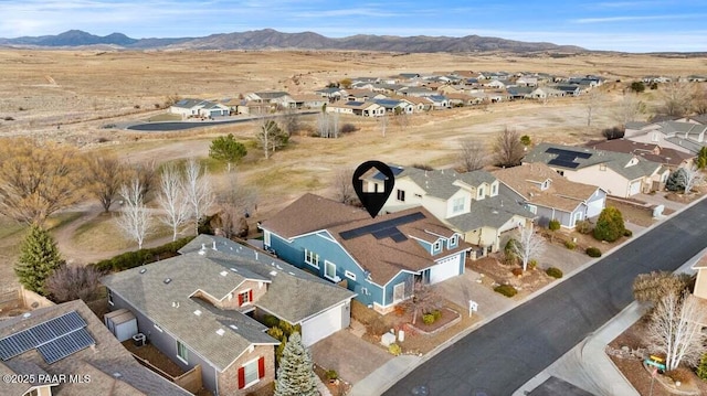 aerial view with a mountain view