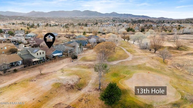 drone / aerial view with a mountain view