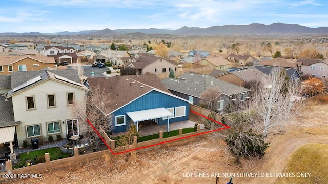 aerial view with a mountain view