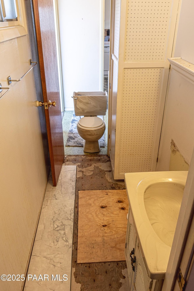 bathroom with toilet and vanity