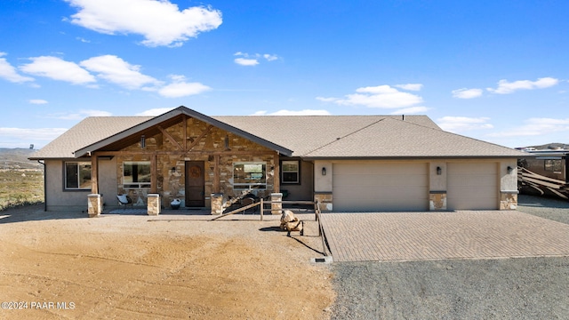 view of front facade with a garage