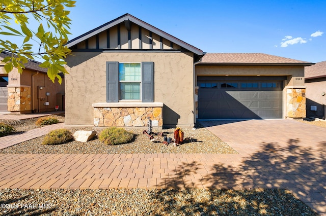 view of front of house with a garage