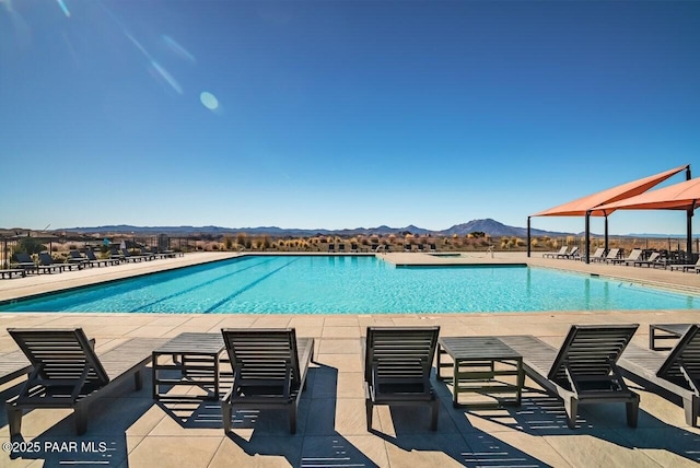 3205 Willow Butte Cir, Prescott, AZ 86301 - community pool with a mountain view and a patio area