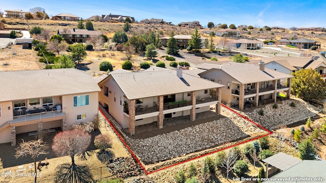 aerial view with a residential view