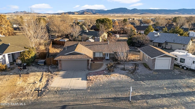 aerial view featuring a mountain view