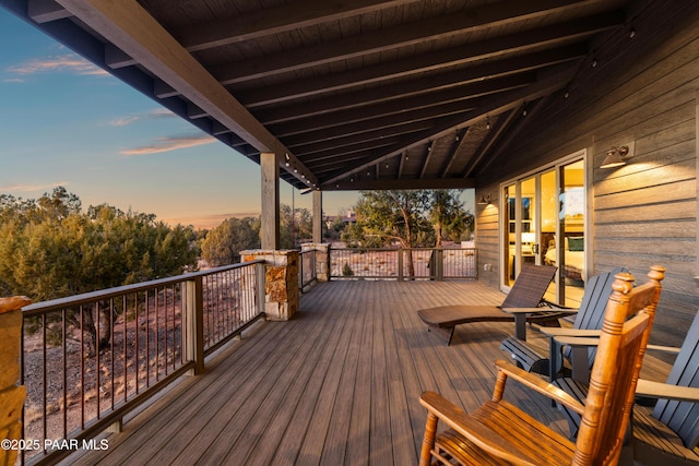 view of deck at dusk