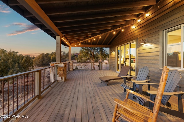 view of deck at dusk