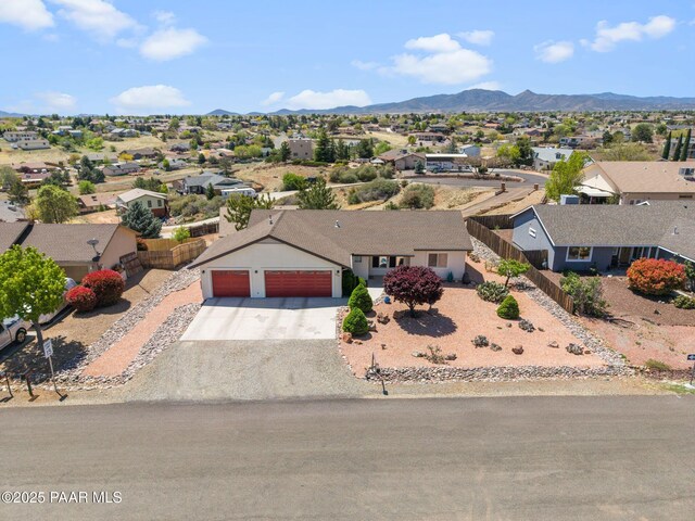 9341 E Manzanita Cir, Prescott Valley, AZ 86314 - drone / aerial view featuring a mountain view and a residential view