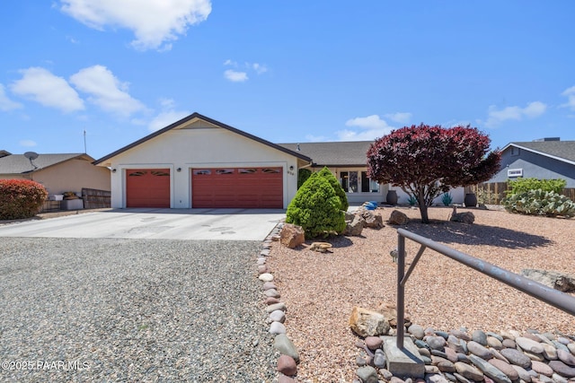 9341 E Manzanita Cir, Prescott Valley, AZ 86314 - single story home featuring a garage, fence, stucco siding, and concrete driveway
