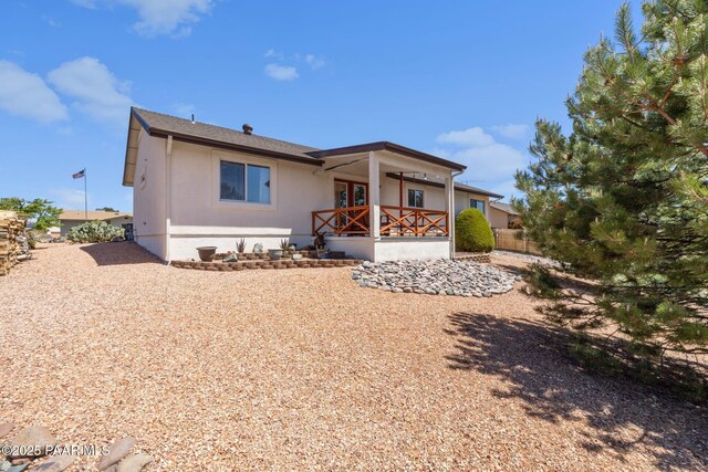9341 E Manzanita Cir, Prescott Valley, AZ 86314 - view of front of home featuring stucco siding and covered porch