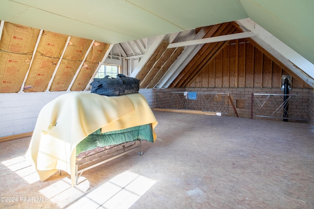 view of unfinished attic