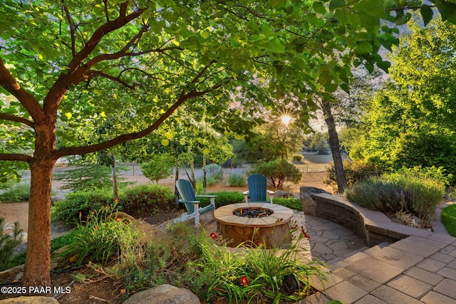 2469 W Post Oak Dr, Prescott, AZ 86305 - view of patio / terrace with a fire pit