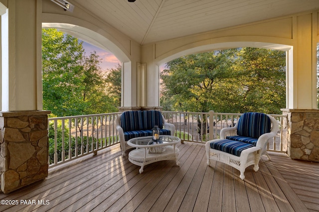 2469 W Post Oak Dr, Prescott, AZ 86305 - view of deck at dusk
