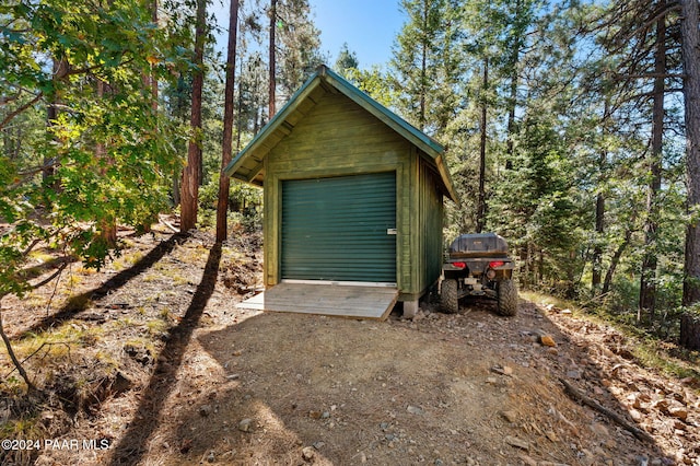 view of garage