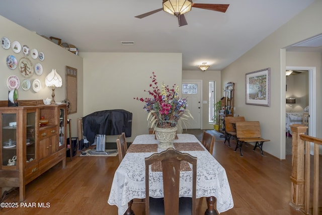 1101 S Milton Ave, Prescott, AZ 86303 - dining area with ceiling fan and wood finished floors